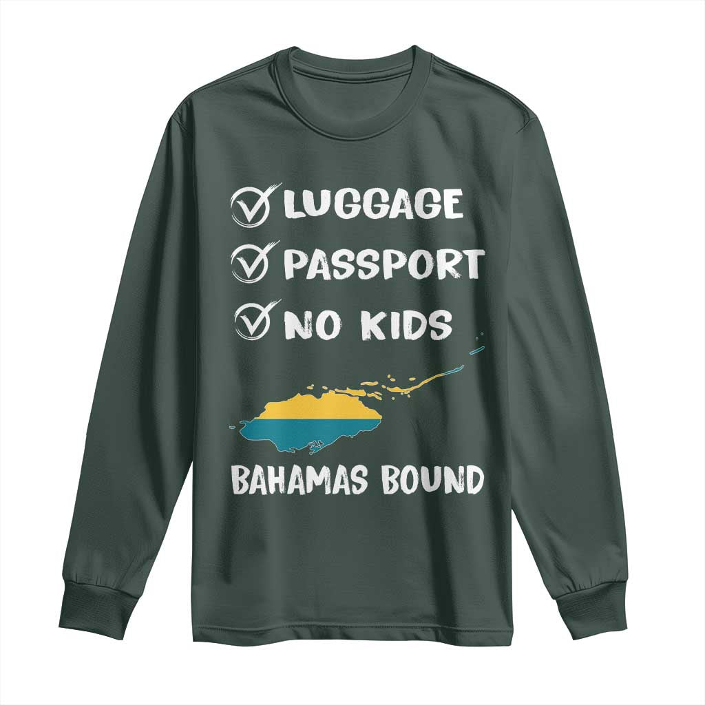 Bahamas Vacation Long Sleeve Shirt Funny Tropical Island Summer Travel TS10 Dark Forest Green Print Your Wear