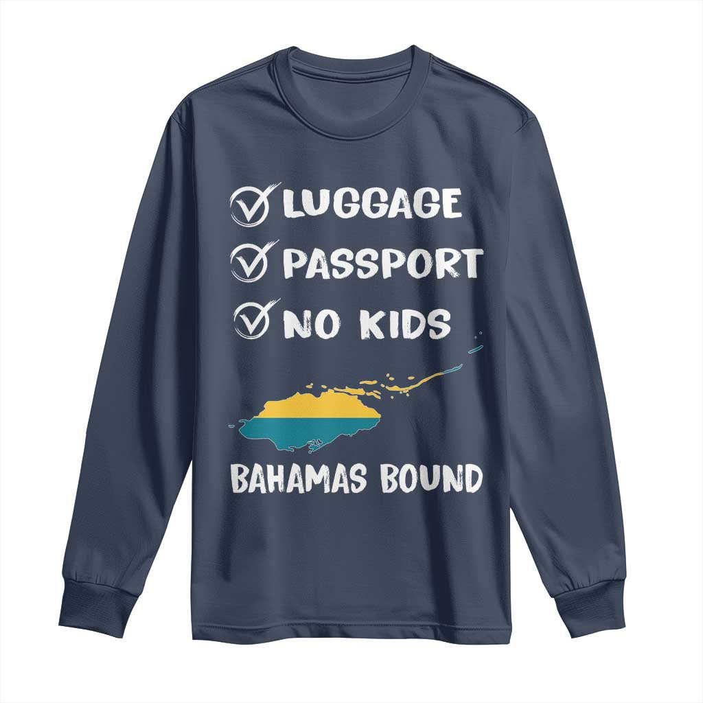 Bahamas Vacation Long Sleeve Shirt Funny Tropical Island Summer Travel TS10 Navy Print Your Wear
