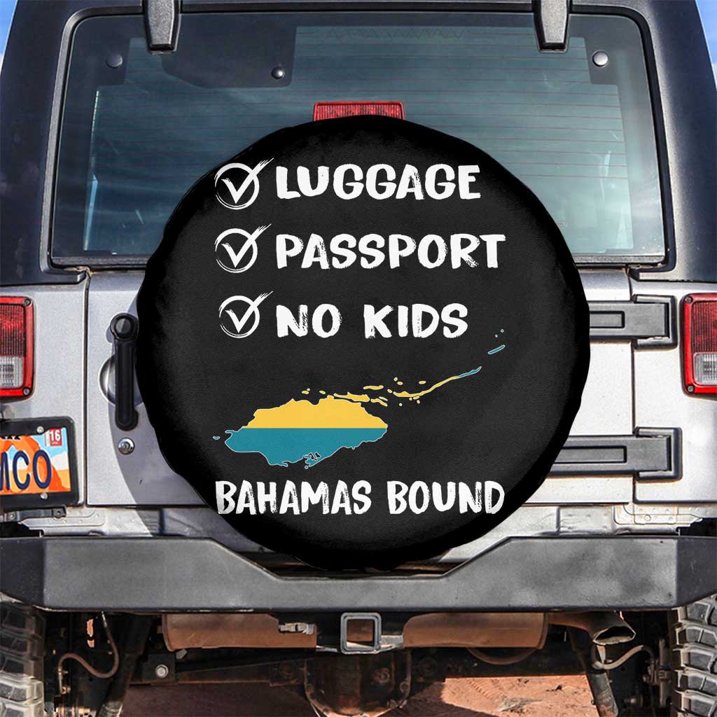 Bahamas Vacation Spare Tire Cover Funny Tropical Island Summer Travel TS10 No hole Black Print Your Wear