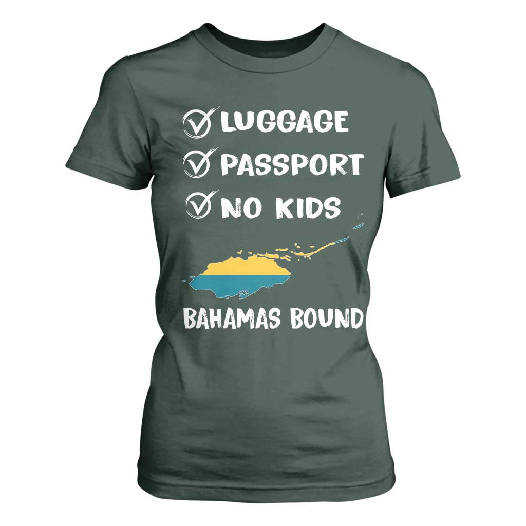 Bahamas Vacation T Shirt For Women Funny Tropical Island Summer Travel TS10 Dark Forest Green Print Your Wear