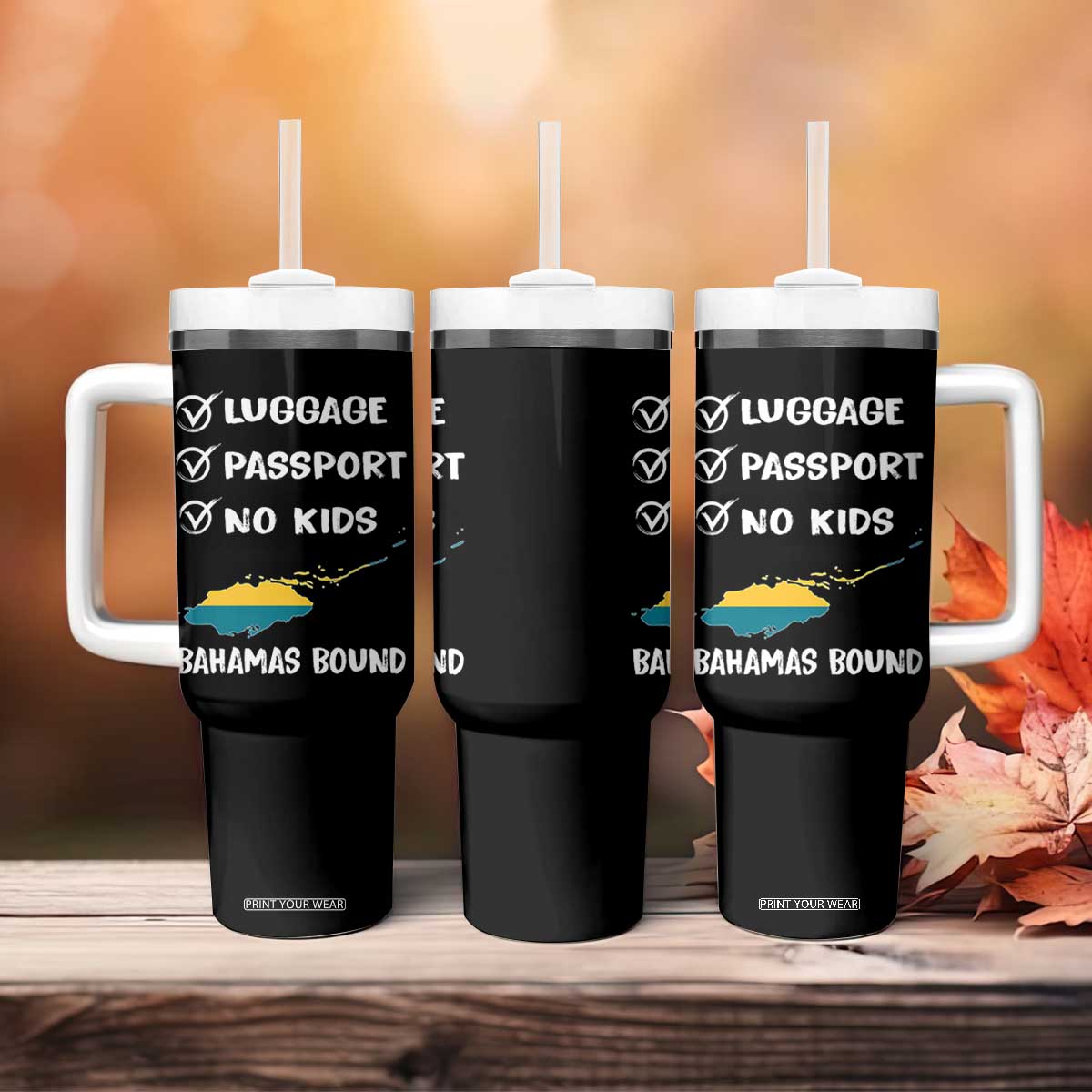 Bahamas Vacation Tumbler With Handle Funny Tropical Island Summer Travel TS10 Print Your Wear