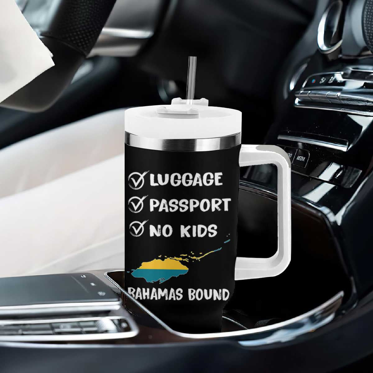 Bahamas Vacation Tumbler With Handle Funny Tropical Island Summer Travel TS10 Print Your Wear