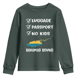 Bahamas Vacation Youth Sweatshirt Funny Tropical Island Summer Travel TS10 Dark Forest Green Print Your Wear