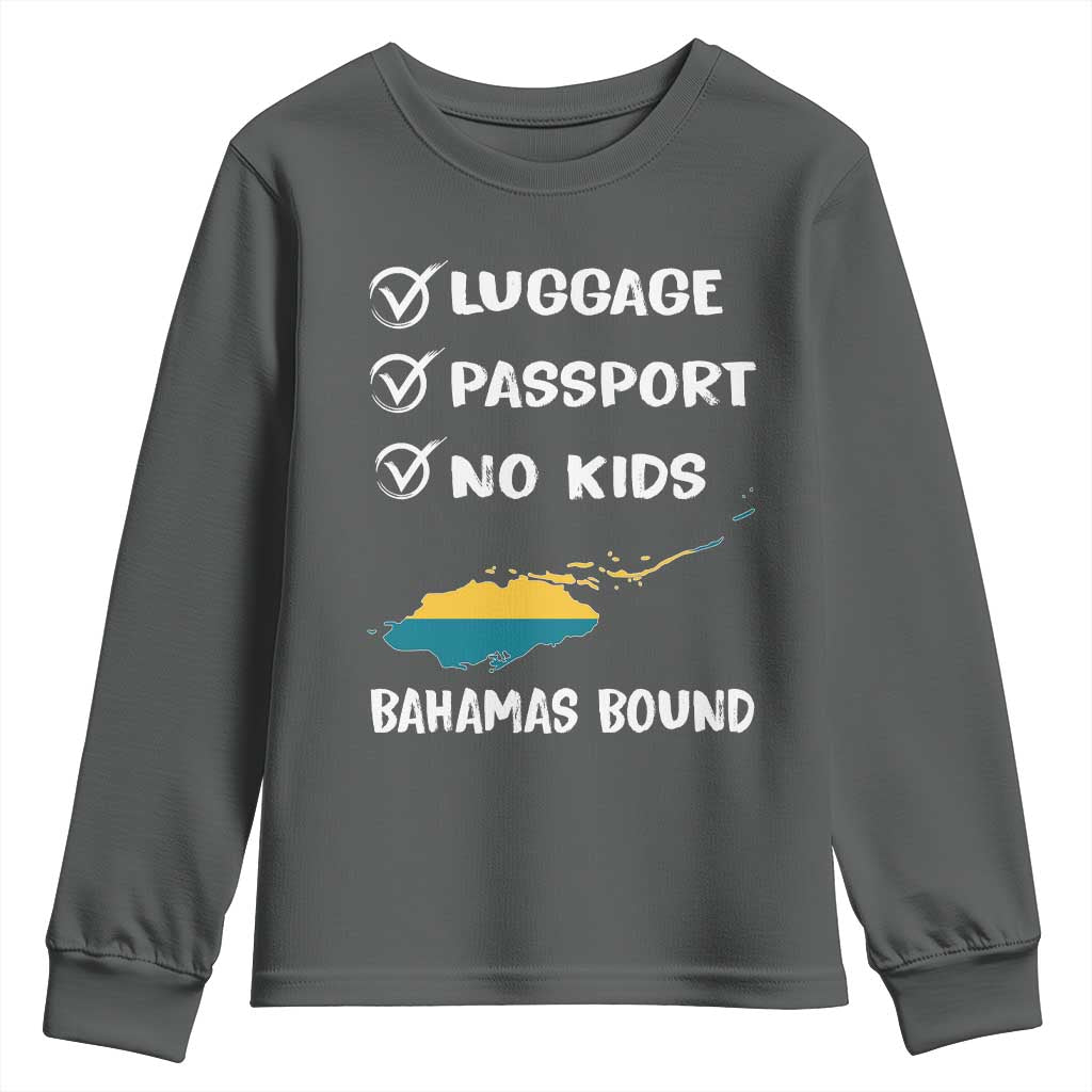 Bahamas Vacation Youth Sweatshirt Funny Tropical Island Summer Travel TS10 Dark Heather Print Your Wear