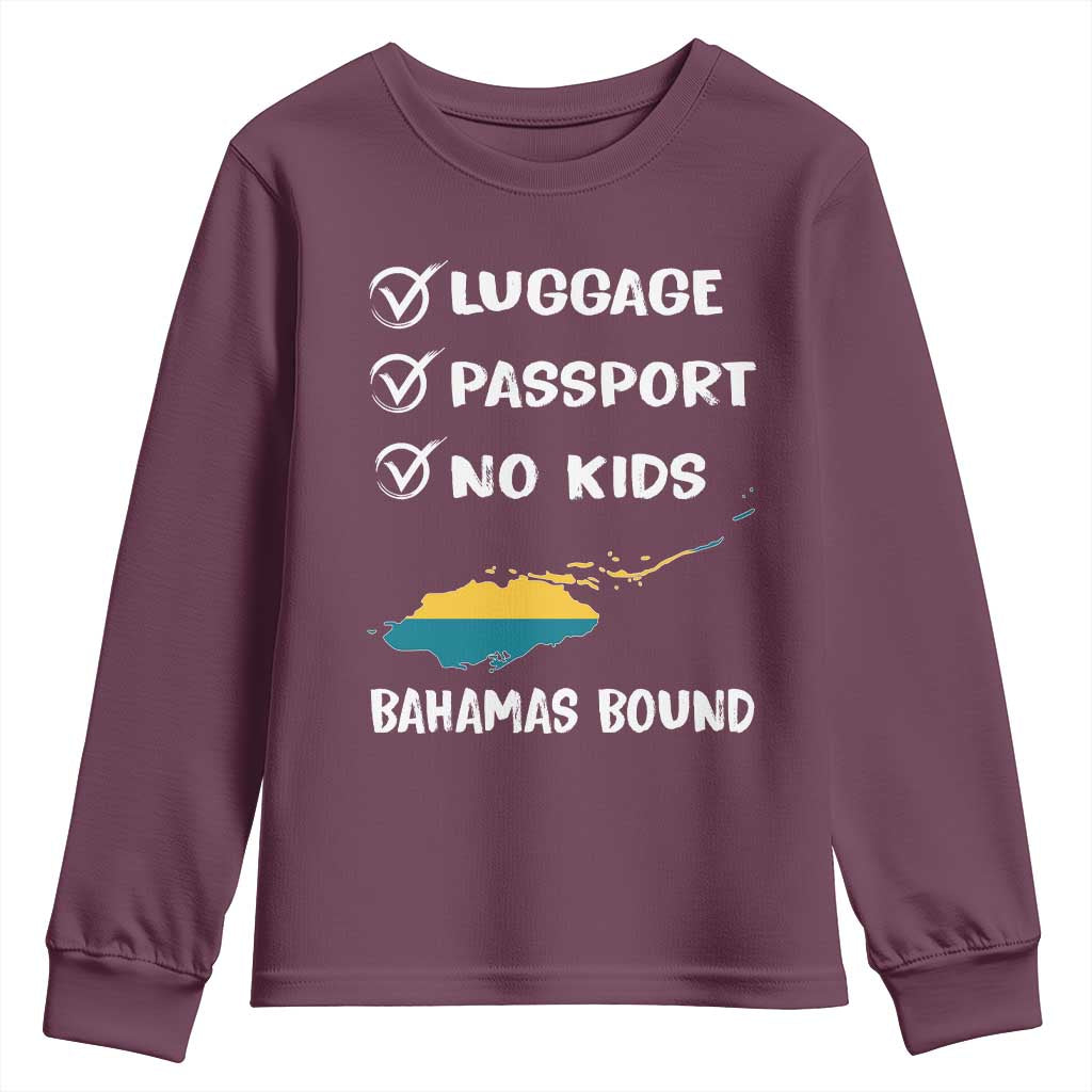 Bahamas Vacation Youth Sweatshirt Funny Tropical Island Summer Travel TS10 Maroon Print Your Wear