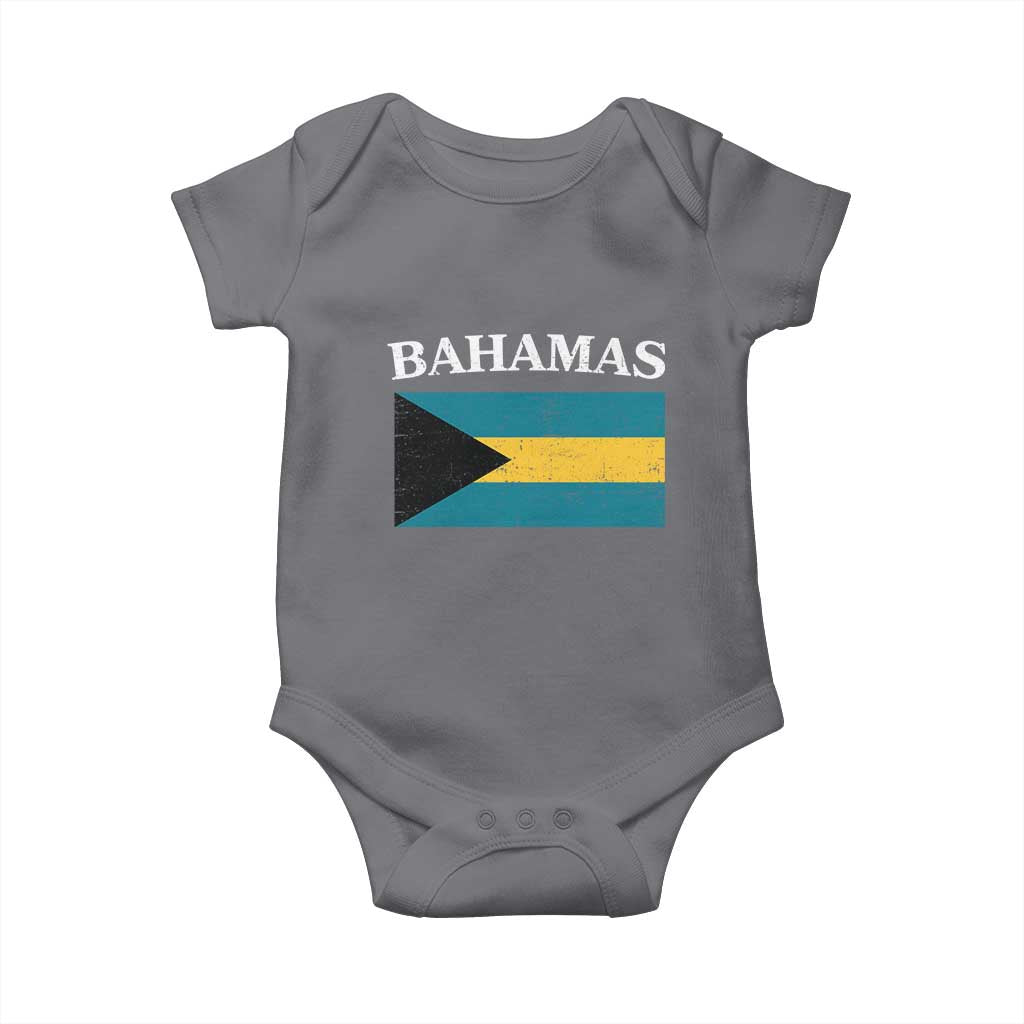 Bahamas Flag Baby Onesie Retro Vintage Bahamian Gifts TS10 Charcoal Print Your Wear