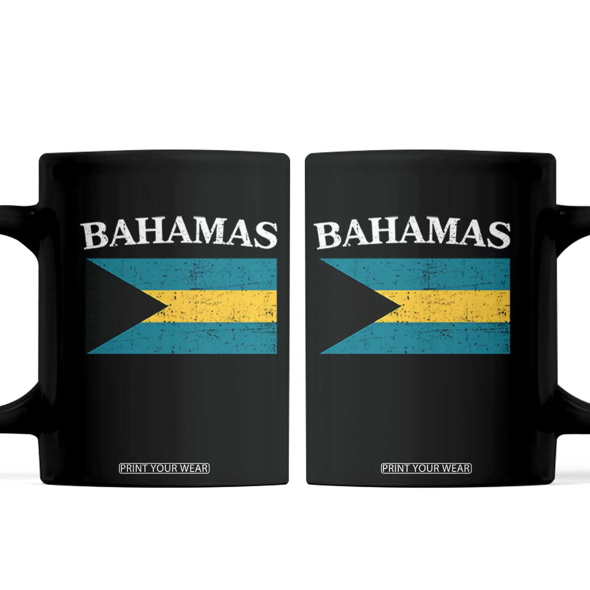 Bahamas Flag Coffee Mug Retro Vintage Bahamian Gifts TS10 Black Print Your Wear