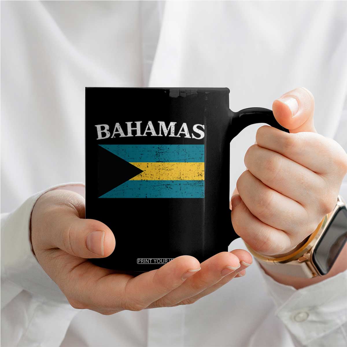 Bahamas Flag Coffee Mug Retro Vintage Bahamian Gifts TS10 Print Your Wear