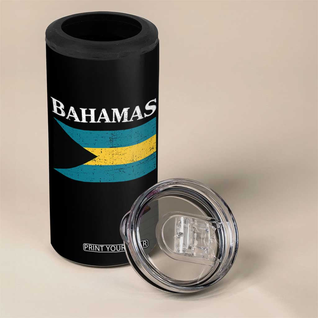 Bahamas Flag 4 in 1 Can Cooler Tumbler Retro Vintage Bahamian Gifts TS10 Print Your Wear