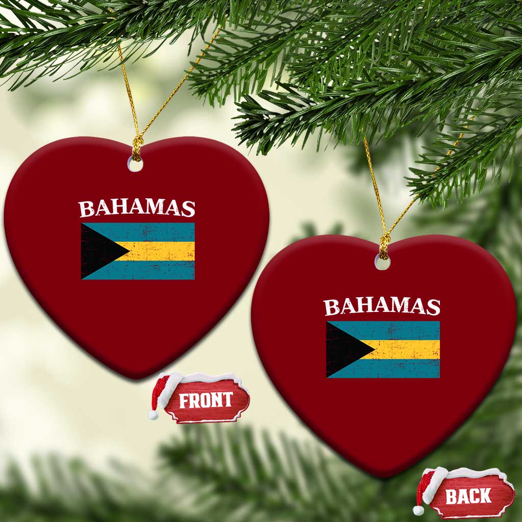 Bahamas Flag Ceramic Ornament Retro Vintage Bahamian Gifts TS10 Print Your Wear