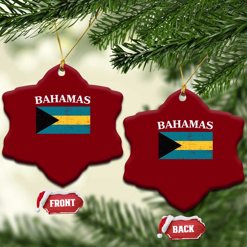 Bahamas Flag Ceramic Ornament Retro Vintage Bahamian Gifts TS10 Print Your Wear