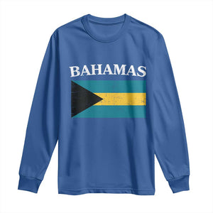 Bahamas Flag Long Sleeve Shirt Retro Vintage Bahamian Gifts TS10 Royal Blue Print Your Wear
