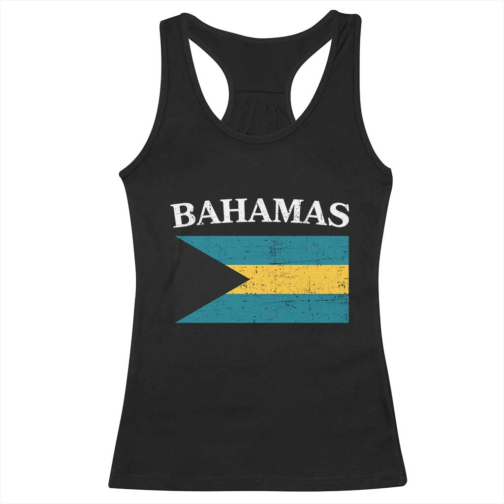 Bahamas Flag Racerback Tank Top Retro Vintage Bahamian Gifts TS10 Black Print Your Wear