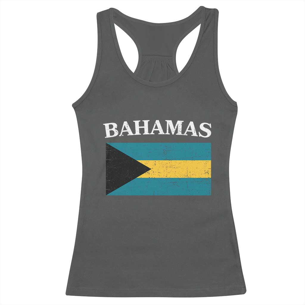 Bahamas Flag Racerback Tank Top Retro Vintage Bahamian Gifts TS10 Dark Heather Print Your Wear