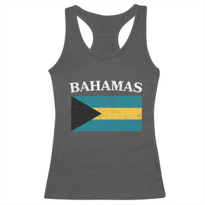 Bahamas Flag Racerback Tank Top Retro Vintage Bahamian Gifts TS10 Dark Heather Print Your Wear