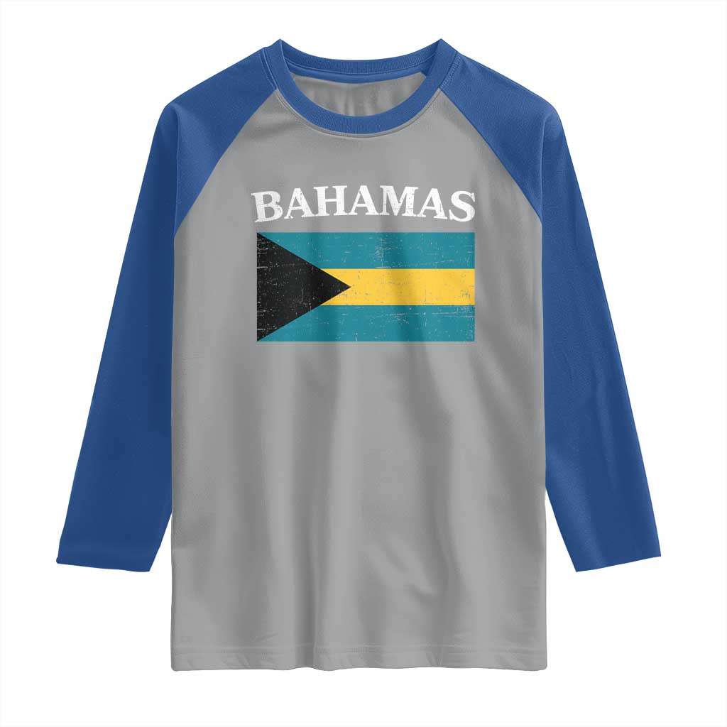 Bahamas Flag Raglan Shirt Retro Vintage Bahamian Gifts TS10 Sport Gray Royal Print Your Wear