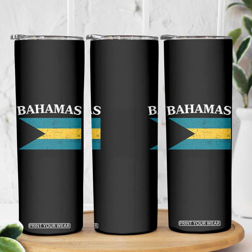 Bahamas Flag Skinny Tumbler Retro Vintage Bahamian Gifts TS10 Print Your Wear