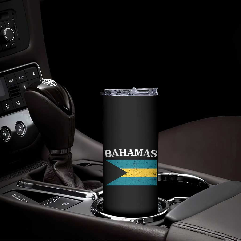 Bahamas Flag Skinny Tumbler Retro Vintage Bahamian Gifts TS10 Print Your Wear
