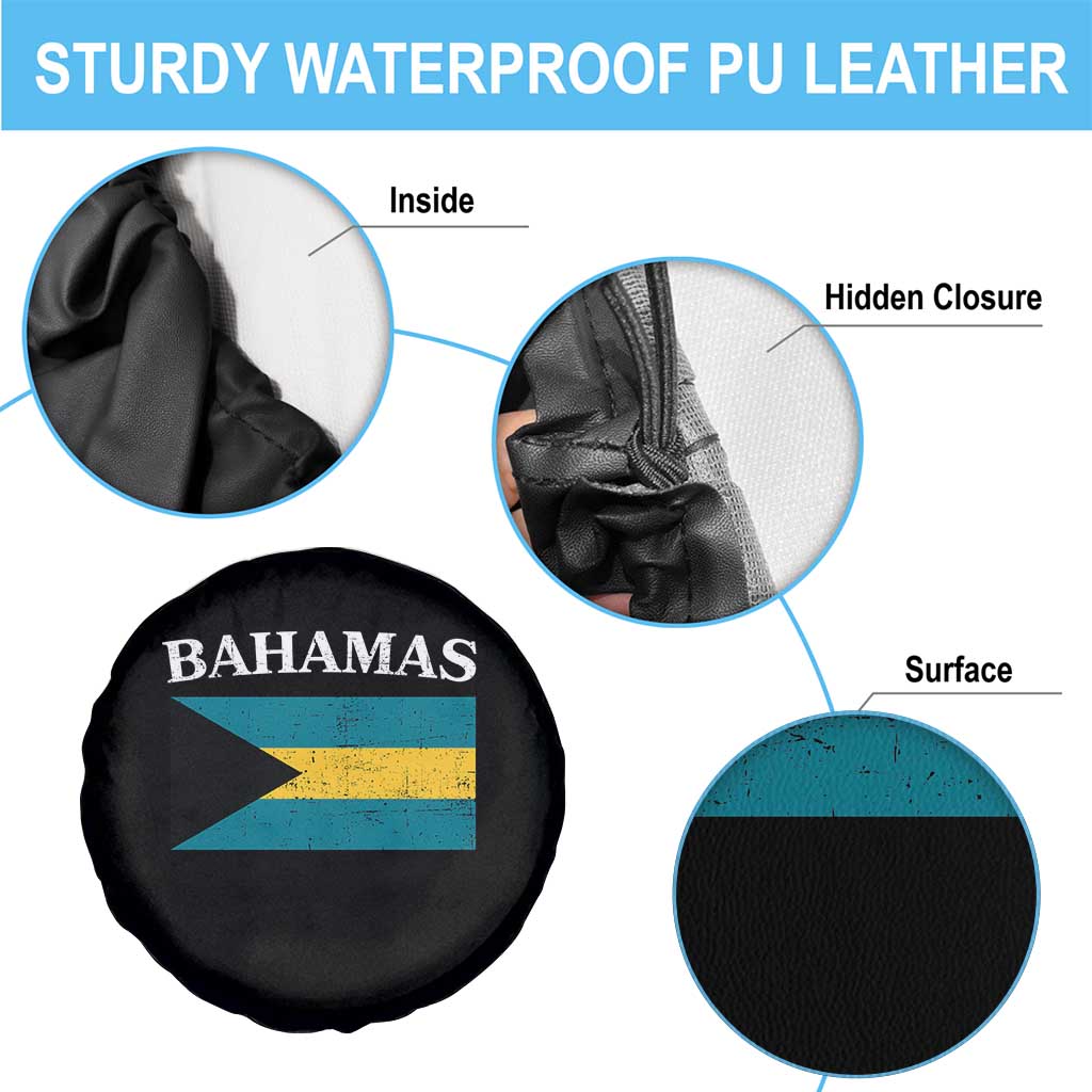 Bahamas Flag Spare Tire Cover Retro Vintage Bahamian Gifts TS10 Print Your Wear