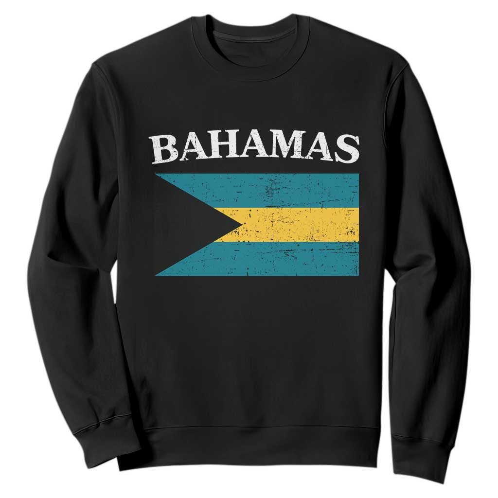 Bahamas Flag Sweatshirt Retro Vintage Bahamian Gifts TS10 Black Print Your Wear