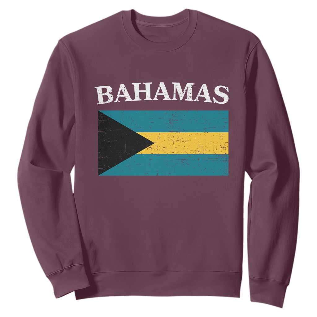 Bahamas Flag Sweatshirt Retro Vintage Bahamian Gifts TS10 Maroon Print Your Wear