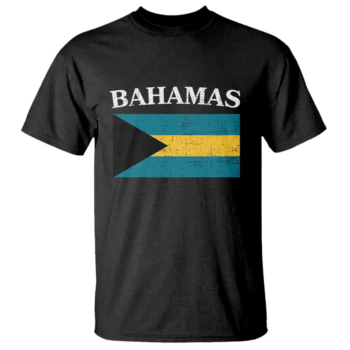 Bahamas Flag T Shirt Retro Vintage Bahamian Gifts TS10 Black Print Your Wear