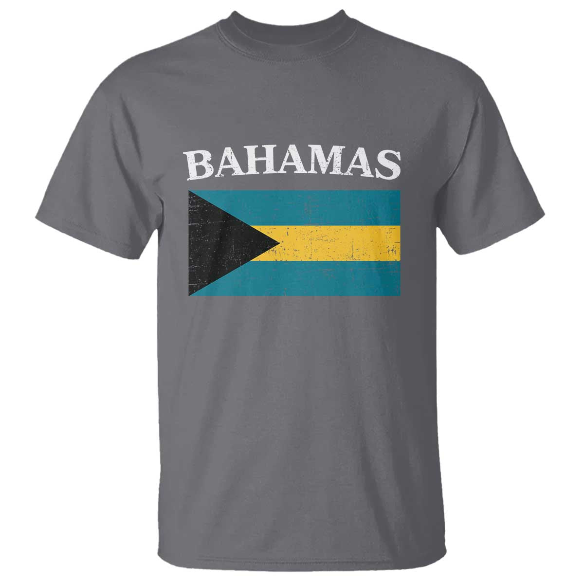 Bahamas Flag T Shirt Retro Vintage Bahamian Gifts TS10 Charcoal Print Your Wear