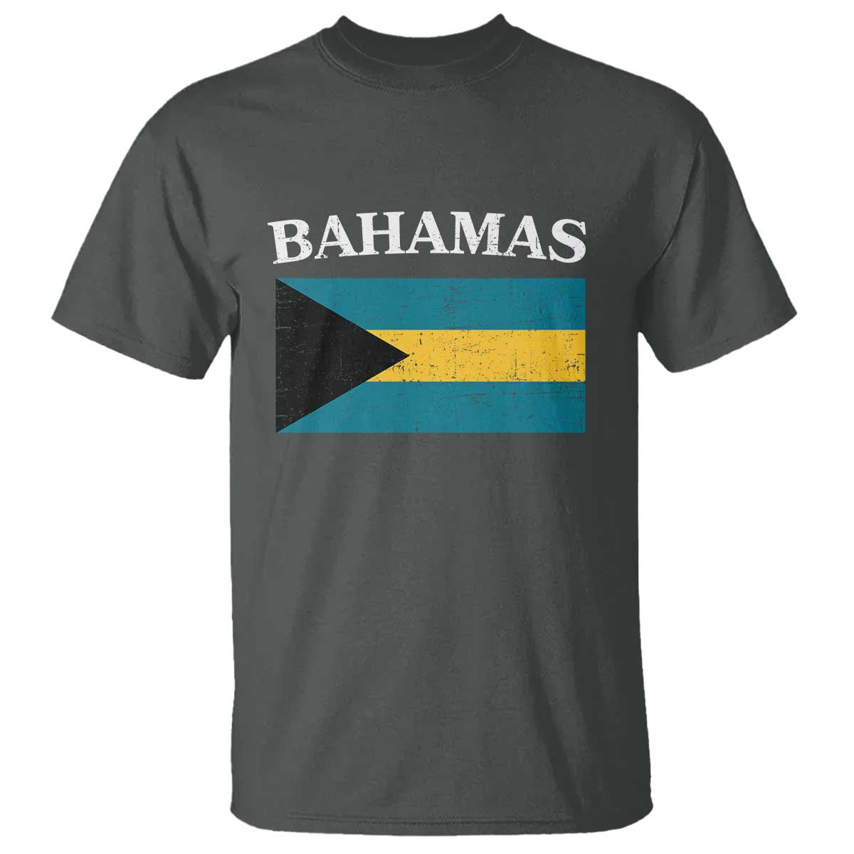 Bahamas Flag T Shirt Retro Vintage Bahamian Gifts TS10 Dark Heather Print Your Wear