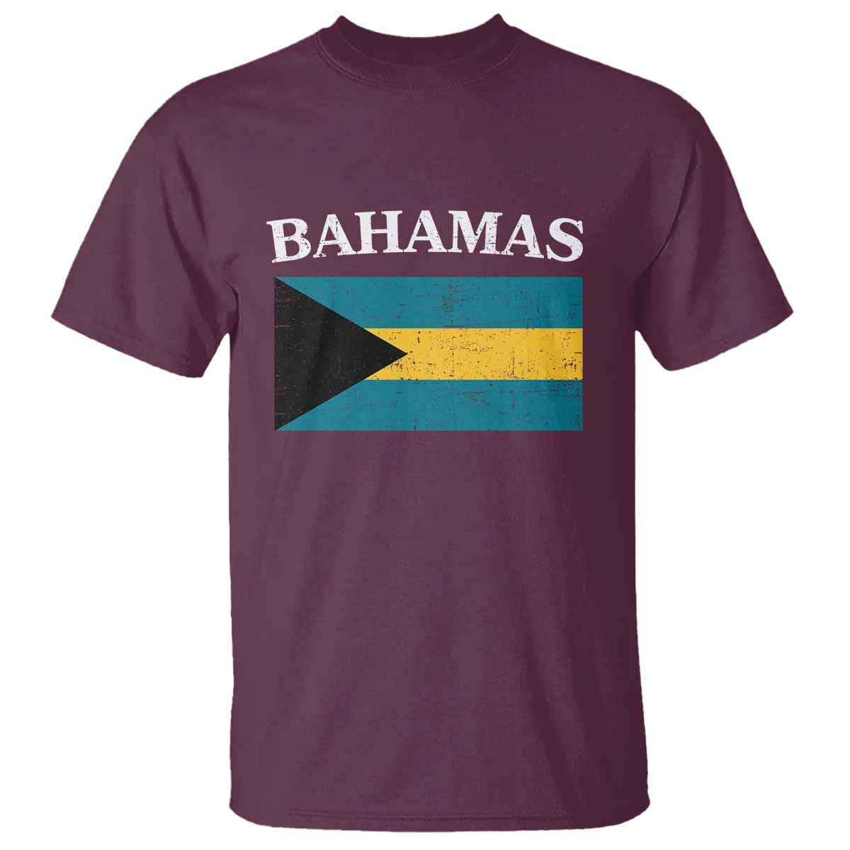 Bahamas Flag T Shirt Retro Vintage Bahamian Gifts TS10 Maroon Print Your Wear