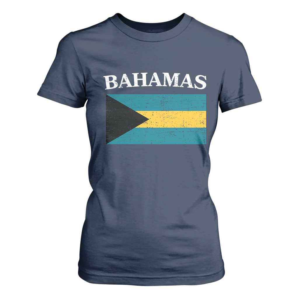 Bahamas Flag T Shirt For Women Retro Vintage Bahamian Gifts TS10 Navy Print Your Wear