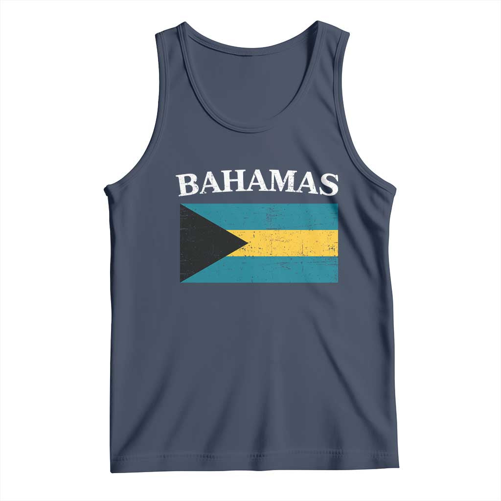 Bahamas Flag Tank Top Retro Vintage Bahamian Gifts TS10 Navy Print Your Wear