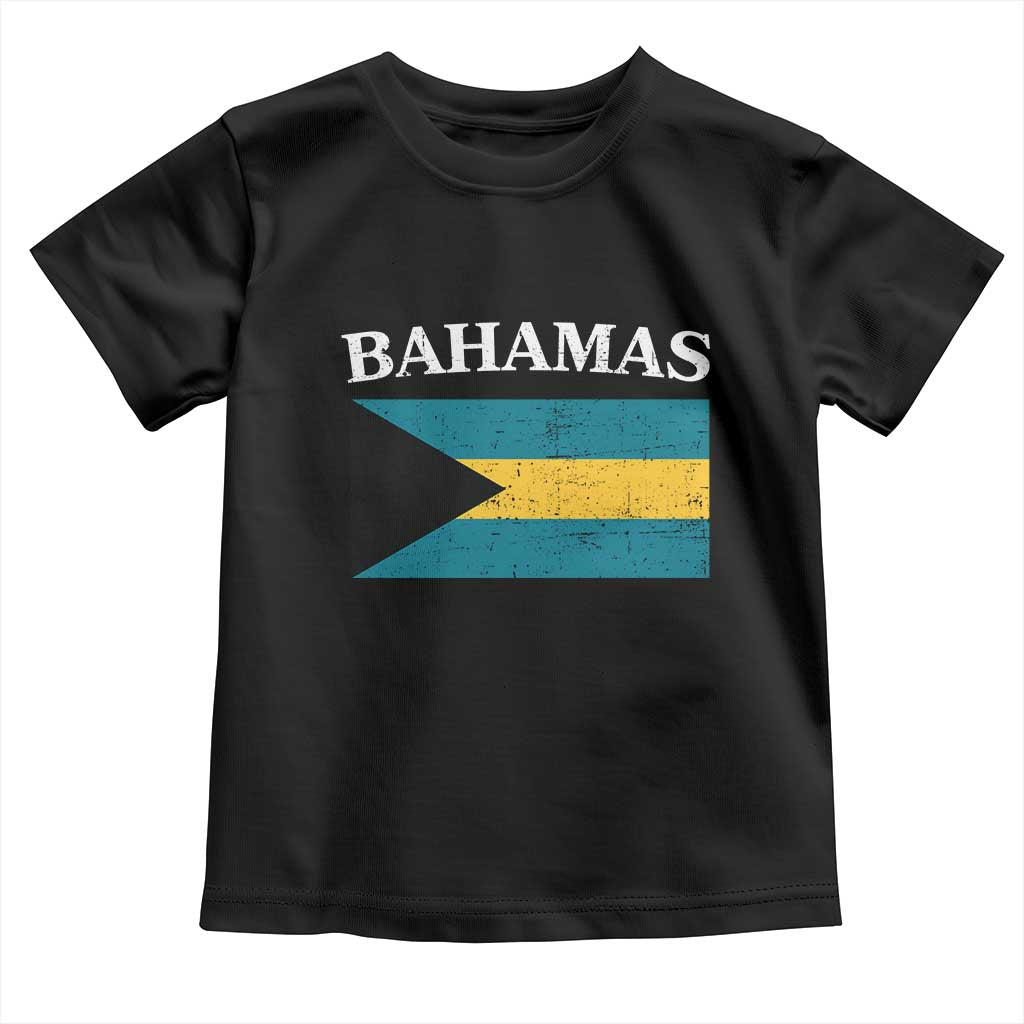 Bahamas Flag Toddler T Shirt Retro Vintage Bahamian Gifts TS10 Black Print Your Wear