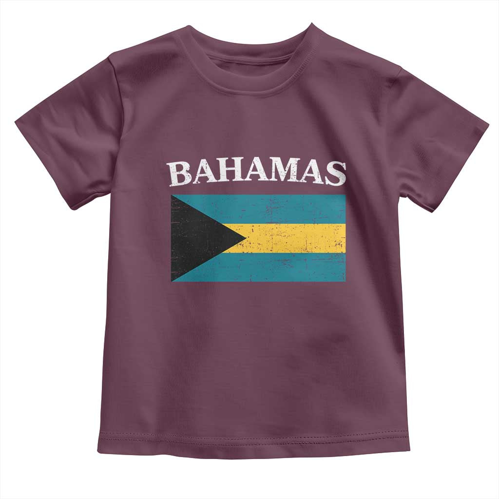 Bahamas Flag Toddler T Shirt Retro Vintage Bahamian Gifts TS10 Maroon Print Your Wear