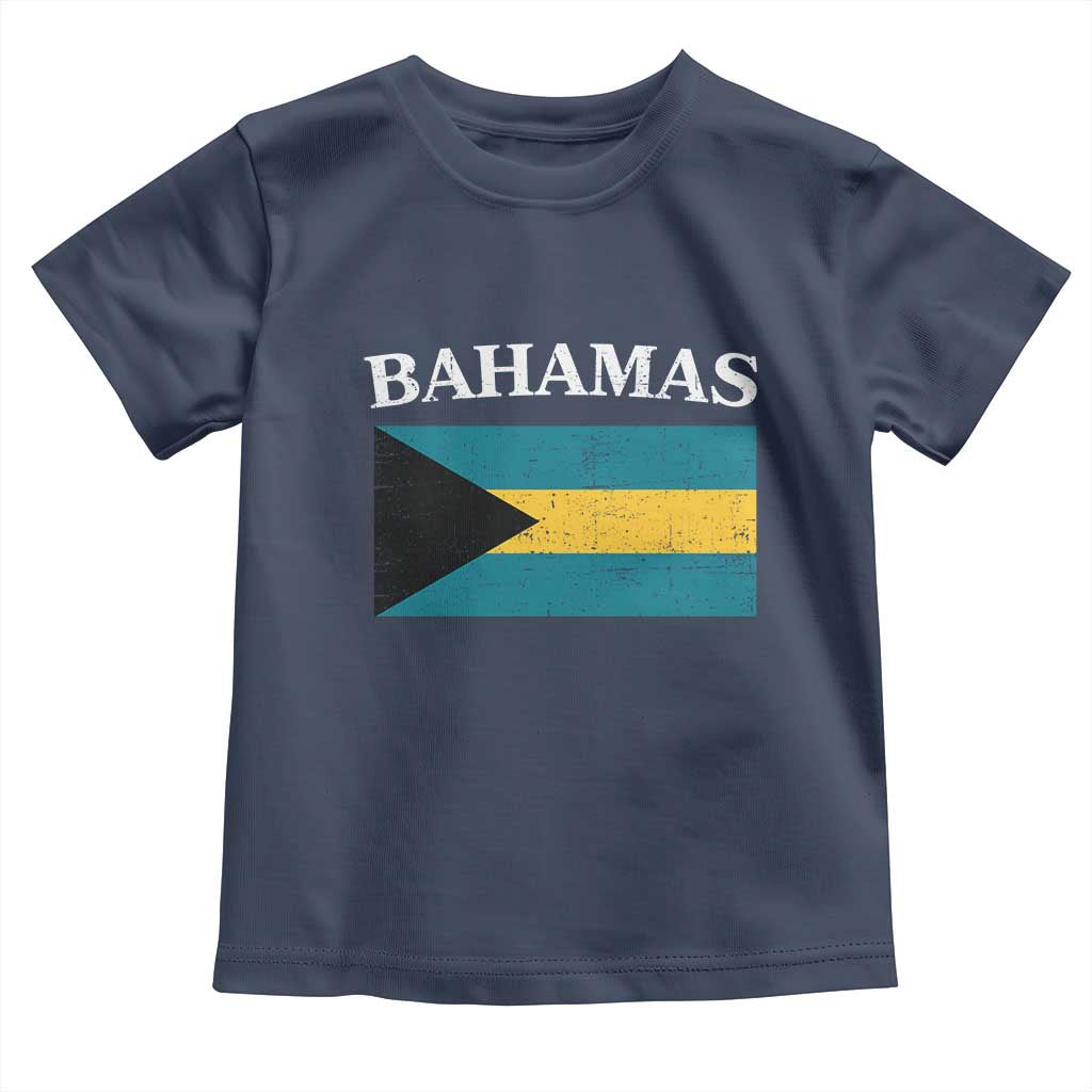 Bahamas Flag Toddler T Shirt Retro Vintage Bahamian Gifts TS10 Navy Print Your Wear