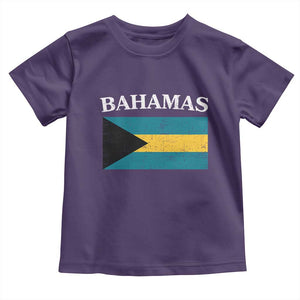 Bahamas Flag Toddler T Shirt Retro Vintage Bahamian Gifts TS10 Purple Print Your Wear
