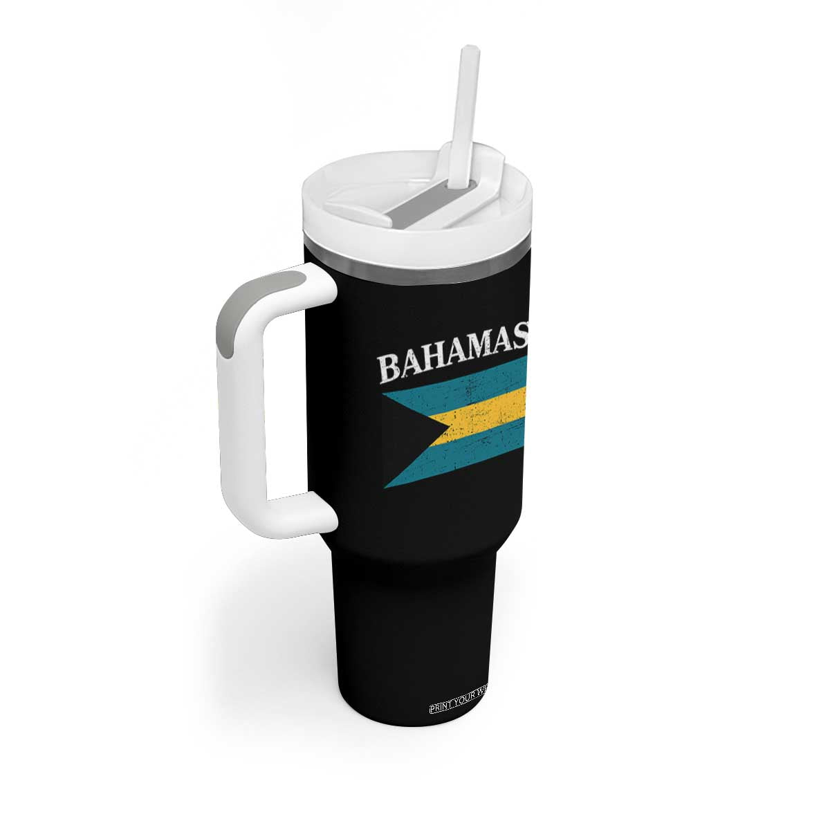 Bahamas Flag Tumbler With Handle Retro Vintage Bahamian Gifts TS10 Print Your Wear