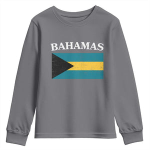 Bahamas Flag Youth Sweatshirt Retro Vintage Bahamian Gifts TS10 Charcoal Print Your Wear