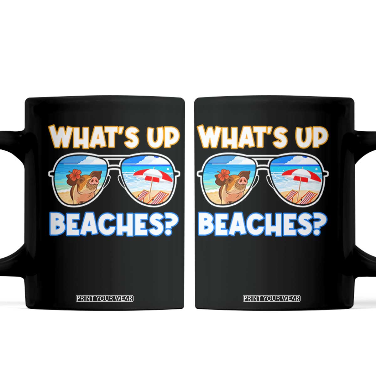 Bahamas Swimming Pigs Coffee Mug Pig Swim Caribbean Beach Summer Vacation TS10 Black Print Your Wear
