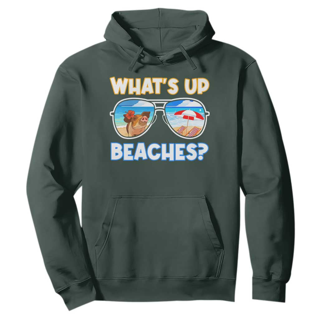 Bahamas Swimming Pigs Hoodie Pig Swim Caribbean Beach Summer Vacation TS10 Dark Forest Green Print Your Wear