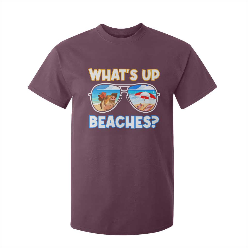 Bahamas Swimming Pigs T Shirt For Kid Pig Swim Caribbean Beach Summer Vacation TS10 Maroon Print Your Wear
