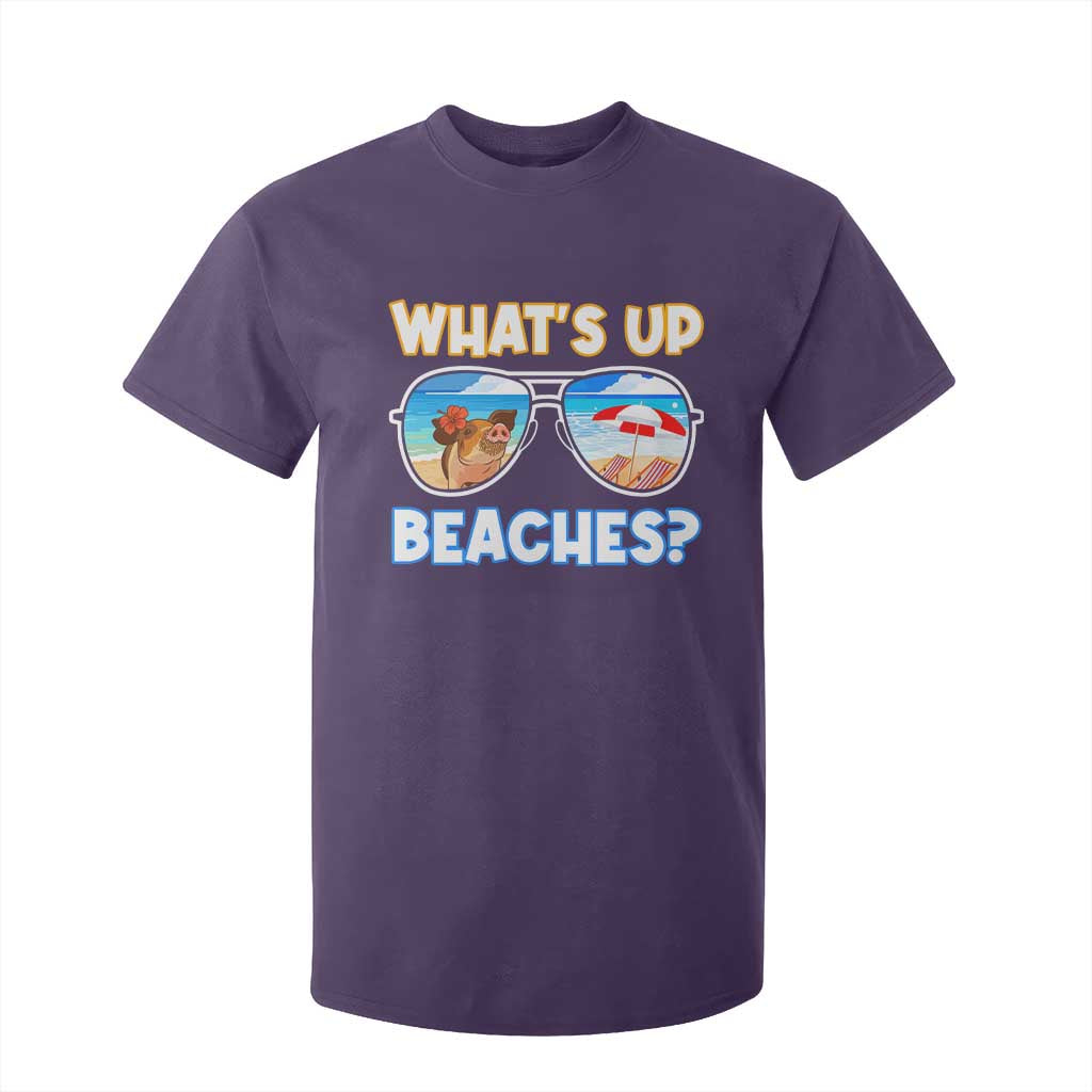 Bahamas Swimming Pigs T Shirt For Kid Pig Swim Caribbean Beach Summer Vacation TS10 Purple Print Your Wear