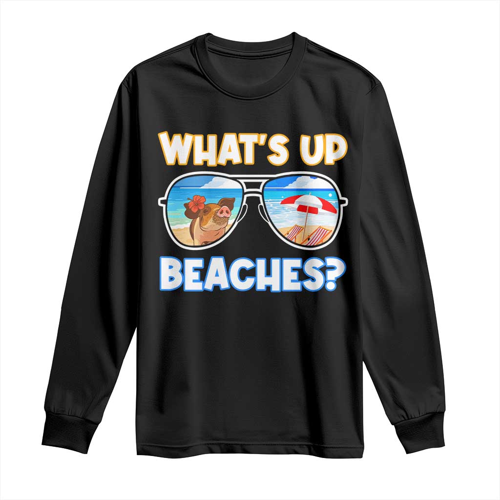 Bahamas Swimming Pigs Long Sleeve Shirt Pig Swim Caribbean Beach Summer Vacation TS10 Black Print Your Wear