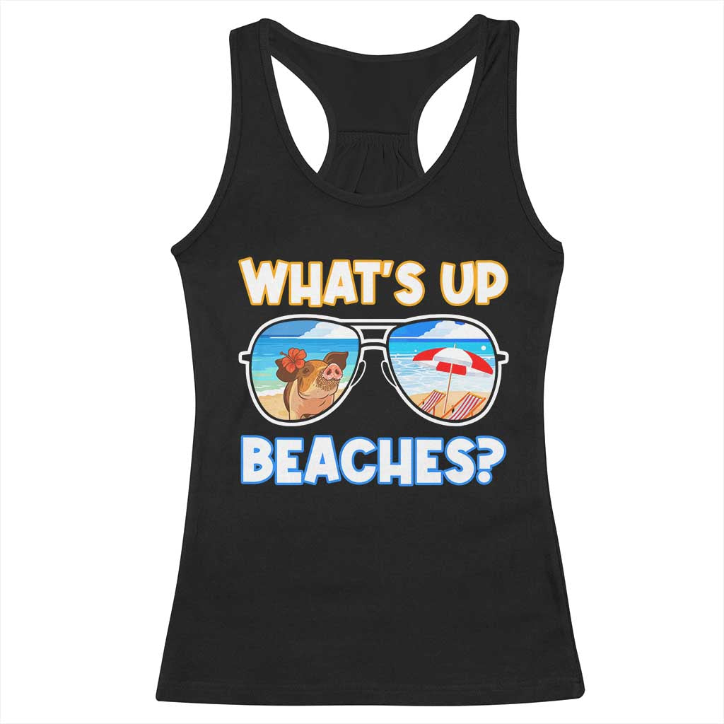 Bahamas Swimming Pigs Racerback Tank Top Pig Swim Caribbean Beach Summer Vacation TS10 Black Print Your Wear