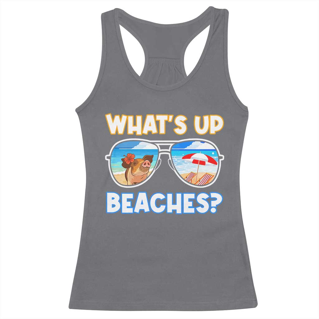 Bahamas Swimming Pigs Racerback Tank Top Pig Swim Caribbean Beach Summer Vacation TS10 Charcoal Print Your Wear