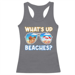 Bahamas Swimming Pigs Racerback Tank Top Pig Swim Caribbean Beach Summer Vacation TS10 Charcoal Print Your Wear