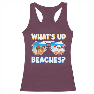Bahamas Swimming Pigs Racerback Tank Top Pig Swim Caribbean Beach Summer Vacation TS10 Maroon Print Your Wear