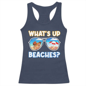 Bahamas Swimming Pigs Racerback Tank Top Pig Swim Caribbean Beach Summer Vacation TS10 Navy Print Your Wear
