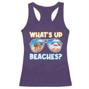 Bahamas Swimming Pigs Racerback Tank Top Pig Swim Caribbean Beach Summer Vacation TS10 Purple Print Your Wear