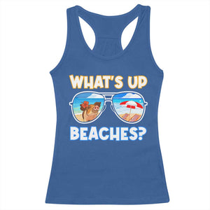 Bahamas Swimming Pigs Racerback Tank Top Pig Swim Caribbean Beach Summer Vacation TS10 Royal Blue Print Your Wear