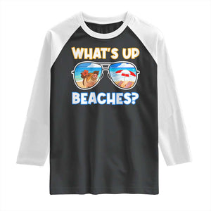 Bahamas Swimming Pigs Raglan Shirt Pig Swim Caribbean Beach Summer Vacation TS10 Black White Print Your Wear